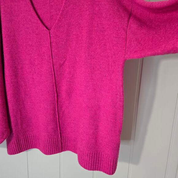 Vince Camuto Pink V-Neck Sweater Pullover Stretch Lightweight Size L - Picture 5 of 10